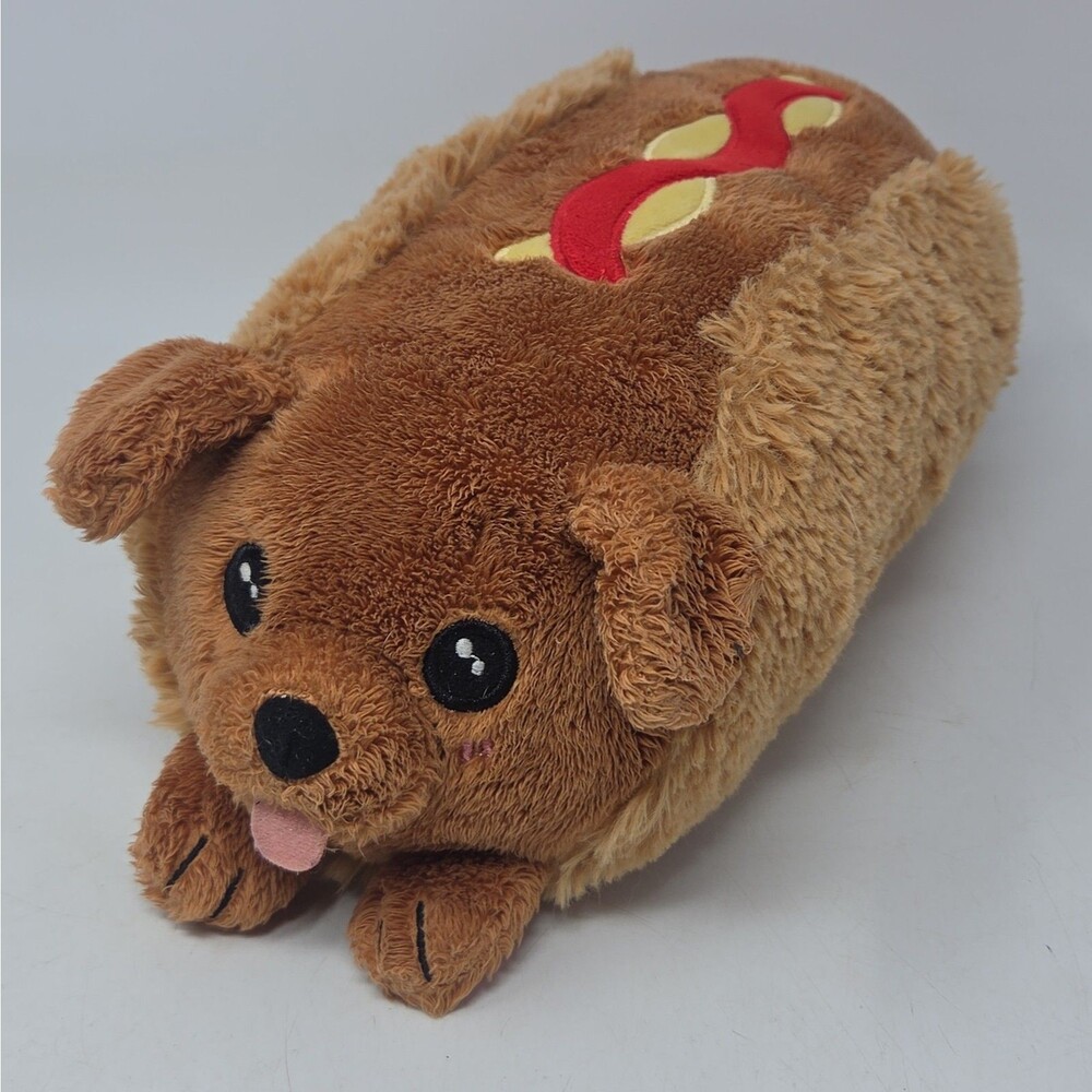 Squishable Dachshund Hot Dog in Bun Mustard Ketchup Plush SOHO NYC 12”
